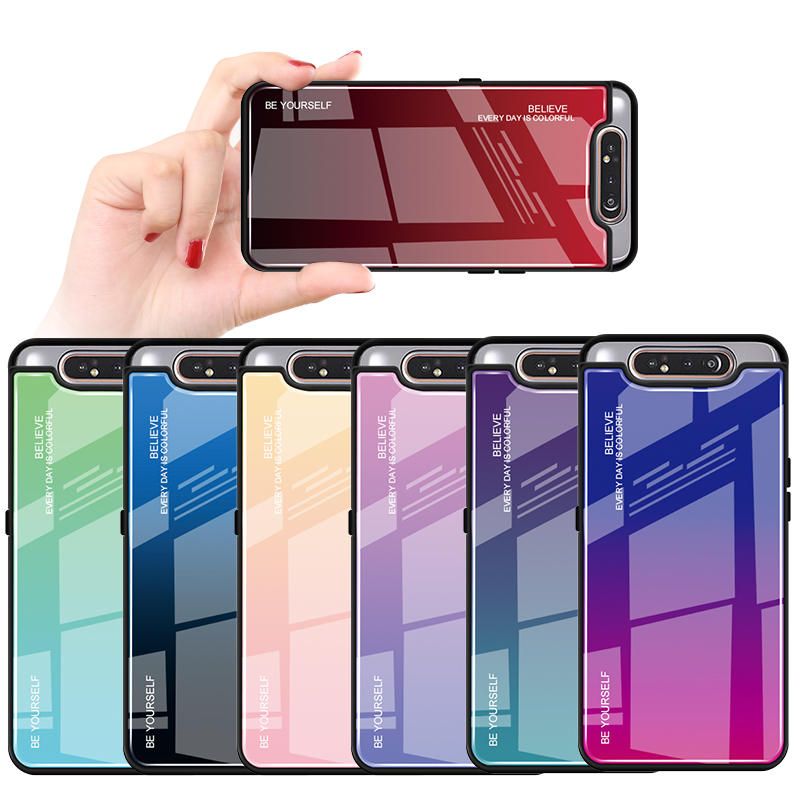 Bakeey Gradient Color Shockproof Tempered Glass Protective Case