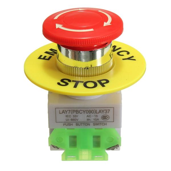 1 PIECE RED SIGN EMERGENCY STOP PUSH BURRON 660V 10A SWITCH HIGH QUALITY 