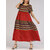 Ethnic Style O-neck Short Sleeve Women Long Dress