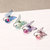 Trendy Crystal Glass Ball Flower Butterfly Stof Oorbellen voor Vrouwen 