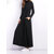 Casual Mulheres manga comprida Pure Color Turtleneck Pocket Long Dress