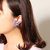 Trendy Crystal Ball Ball Boucles d'oreilles &agrave; fleurs pour femmes 