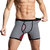 Sport riding stripes impress&atilde;o de algod&atilde;o meados de subida u bolsa convexa long boxers para homens