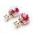 Trendy Colorful strass boule de verre fleur boucles d'oreilles rondes cadeau pour les femmes
