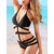 Halterneck Sexy Preto Azul Cut Out Bandage One Pe&ccedil;a Monokini Swimwear