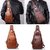 Ekphero&reg; Men Casual Genuine Leather Oil Wax Chest Bag Crossbody Bag