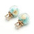 Trendy Colorful Rhinestone Glass Ball Flower Round Brincos Presente para Mulheres