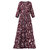 Bohemian Floral gedruckt lose 3/4 &Auml;rmel Maxi Kleid