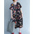 Women Short Sleeve Floral Loose V-neck Pocket Dress
