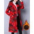 Folk Style Women Hooded Long Sleeve Floral Printed Velvet Warm Coat