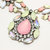 Cherry Rosa Blossom Sakura Crystal Colgante Collar de cadena de joyer&iacute;a