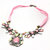 Cherry Rosa Blossom Sakura Crystal Colgante Collar de cadena de joyer&iacute;a