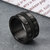 12mm acero de titanio negro 316L acero inoxidable anillo de dedo spinner C&aacute;mara Lente anillo de enfoque hombres anillo