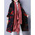 Folk Style Women Hooded Long Sleeve Floral Printed Velvet Warm Coat