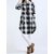Damen Casual Langarm Plaid Lose Tasche Knopf Lange Blusen