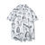 Vrouwen met korte mouwen Graffiti bedrukte Hawaii strand casual blouse