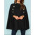 Women British Style Solid Color Button Loose Elegant Cloak Coats