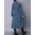 Retro Women Corduroy Long Sleeve Solid Color Belted Long Trench Coat