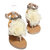 Chiffon Stoff Flower Flats T Straps Sandalen Strandschuhe