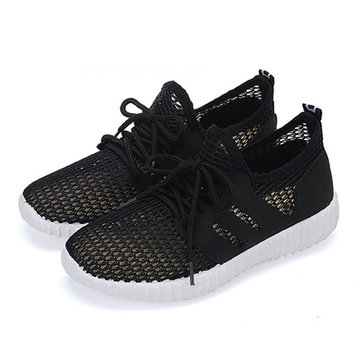 Malla Mujer Respirable Lace Up Casual Zapatos planos