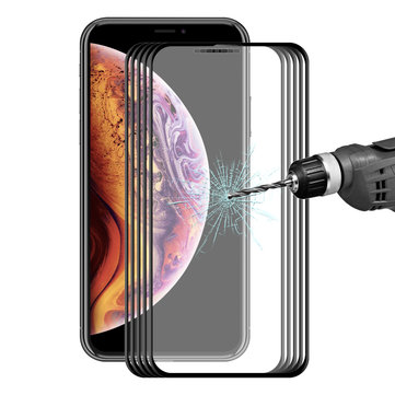 5 Packs Bakeey Displayfolie voor iPhone XR 3D Soft Edge koolstofvezel gehard glasfolie