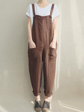 Women Strappy Sleeveless Cotton Jumpsuit