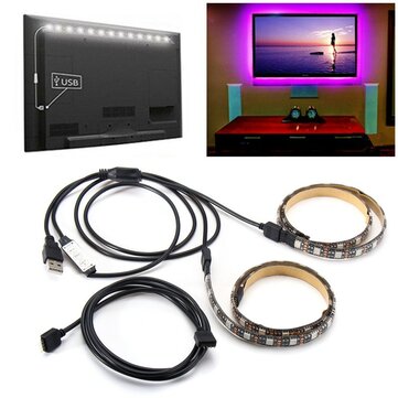 2PCS 50センチメートル5V 5050防水RGB USB LEDストリップライトバーテレビの背景パーティーライティングキット