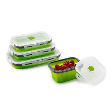 Honana&nbsp;Silicone&nbsp;Pliant&nbsp;Bento&nbsp;Boîte&nbsp;Pliable Portable Lunch Box Pour Alimentaire vaisselle Vaisselle Alimentaire Conteneur Bol