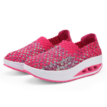 Kolorowe buty typu Rocker Sole Ręcznie robione na drutach buty typu Shake Casual Slip On Sneakers