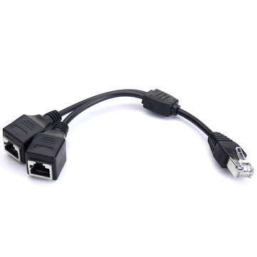 Cat 5 Lan Ethernet RJ45 M&acirc;le &agrave; double adaptateur femelle de c&acirc;ble d'extension de diviseur