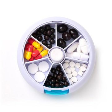 Honana HN-P1 Travel 7 compartiment Pill Box Medicine Rotation Holder Organizer Container Case