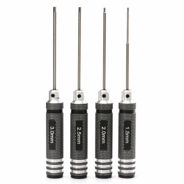 Drillpro 4 قطع الهيكس مفك مجموعة أدوات 1.5 / 2.0 / 2.5 / 3.0mm الأسود أداة إصلاح مجموعة