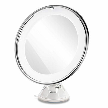7x 10x Magnifying Led Lighted Makeup Mirror 360 Rotation Daylight Travel Vanity Mirrors With Strong Suction Cup This Conair Single Sided Lighted Vanity Makeup Mirror Has Led Lighting And 3 Light Settings Low Med High Blue Mood On Base Featuring A