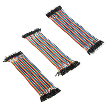 120pcs 20cm mâle à femelle femelle à mâle mâle à mâle Combinaison de Cavalier de circuit imprimé coloré Fil Dupont pour Arduino