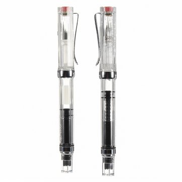 LANBITOU 3059 Piston transparante vulpen 0,38 mm / 0,5 mm fijne penpunt voor vloeiende schrijfpennen   