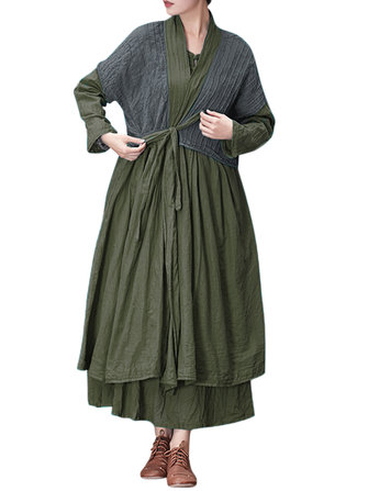 ヴィンテージフロントベルトソリッドドレス