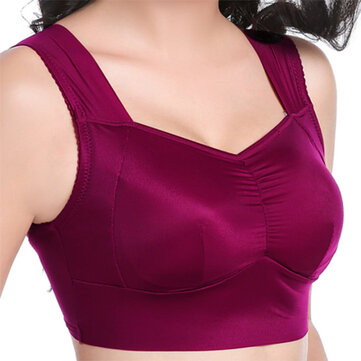 Gilet sans fil en soie de lait de Comfy plein bretelles respirables Yoga Bras