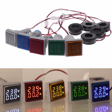 Geekcreit® AC 60-500 V 0-100A D18 Kare LED Dijital Çift Ekran Voltmetre Ampermetre Gerilim Ölçer Akım Ölçer 