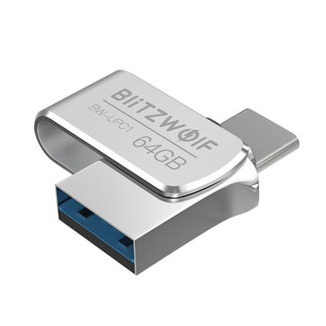 BlitzWolf&reg; BW-UPC1 2-em-1 Type-C USB 3.0 Liga de Alum&iacute;nio 16GB 32GB 64GB Unidade OTG USB Flash 