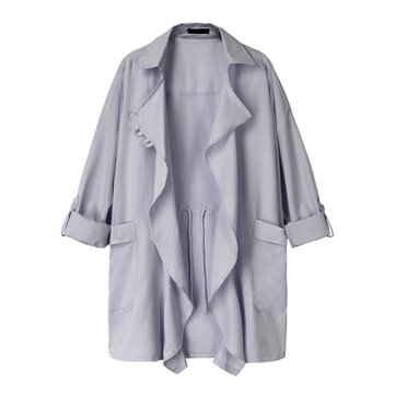 Plus Dames Casual-reverskraag Lange mouw Vesten