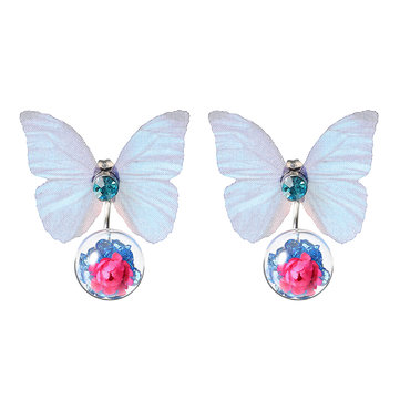 Trendy Crystal Ball Ball Boucles d'oreilles &agrave; fleurs pour femmes 