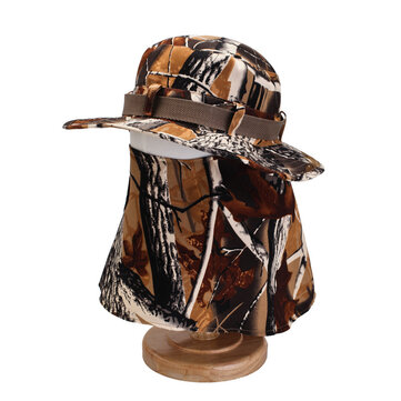 Mens Cotton Face Protection Bucket Hat Outdoor Fishing Hat