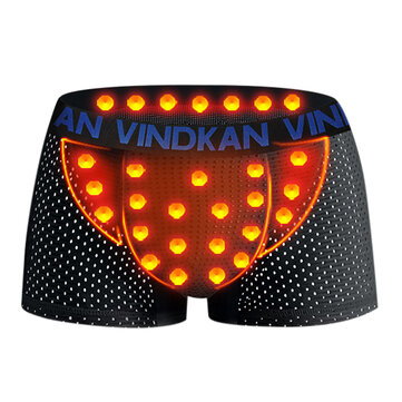 VK Mens Ice Silk Mesh Terapia Magnetica Salute Cura Underwear U Convesso Pouch Boxers Respirabili