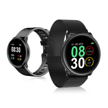 [無料ギフト] UMIDIGI Uwatch2フルタッチスクリーン全体スチールボディ24時間心拍数スポーツモードメッセージスマートウォッチ 