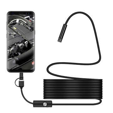 Bakeey 3 in 1 7mm 6Led Type C Micro USB Endoscope Inspectie Camera Zachte Kabel voor Android PC