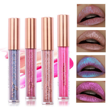 FOCALLURE 6 Farben Metallic Matte Lip Gloss Liquid Diamond Glitter Lippenstifte Kosmetik Make-up 