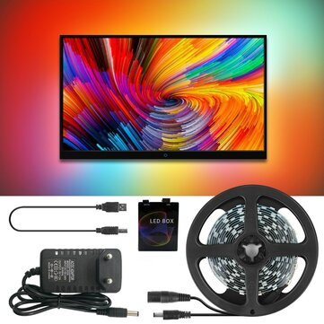 Ambilight DC5V 2M / 3M / 4M / 5M WS2812B 5050 RGB Sonho Cor Aplicativo USB LED Fita para Tela de PC Desktop