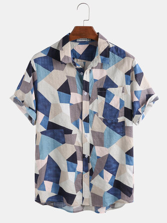 Camisas de manga corta a cuadros de nueva moda para hombre