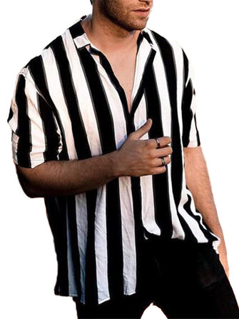 Camisas de manga corta negras de moda nuevas para hombre