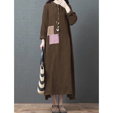 Robe décontractée à manches longues et à manches longues pour femmes